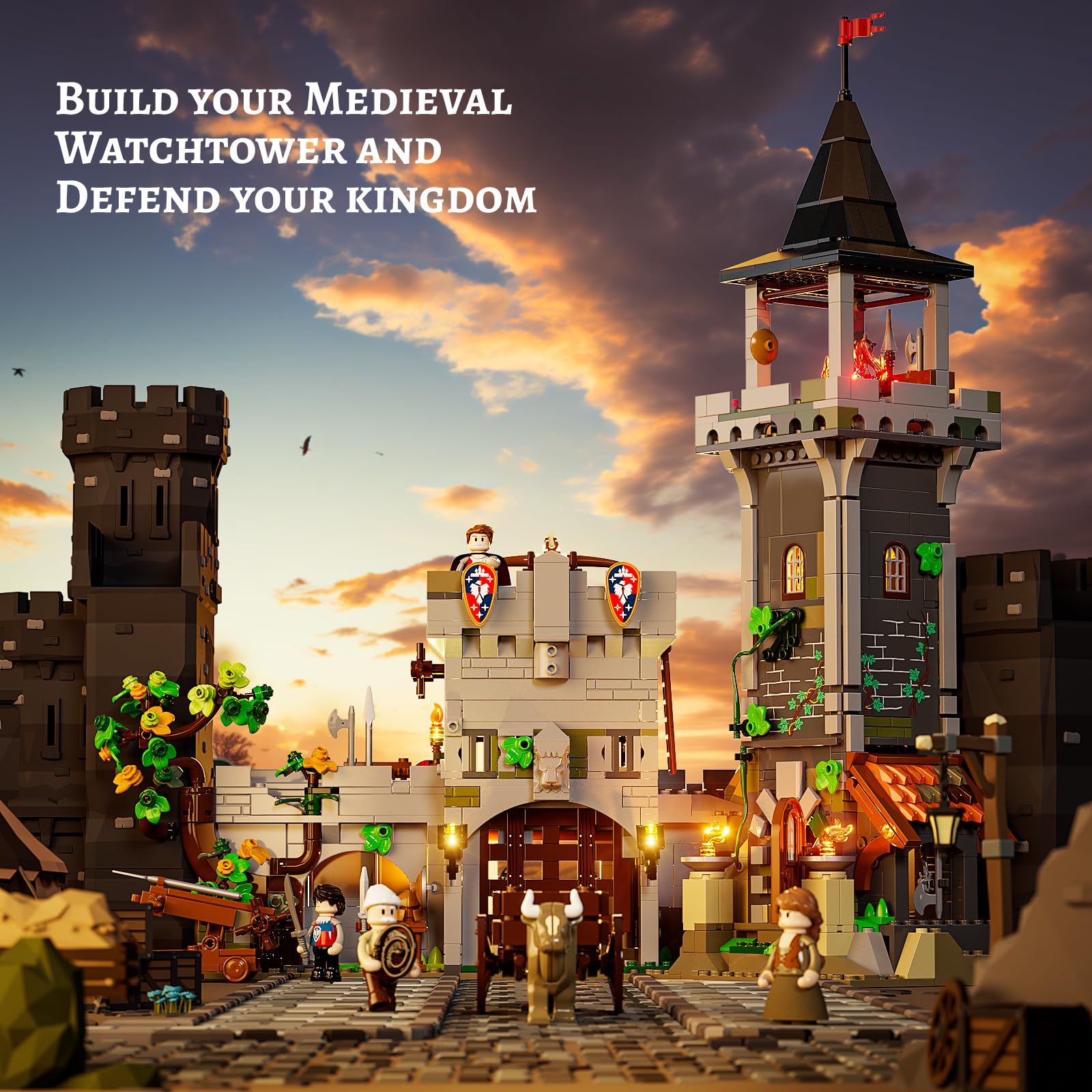 FUNWHOLE Crossbow included adds historical flair for display setups and imaginative play.