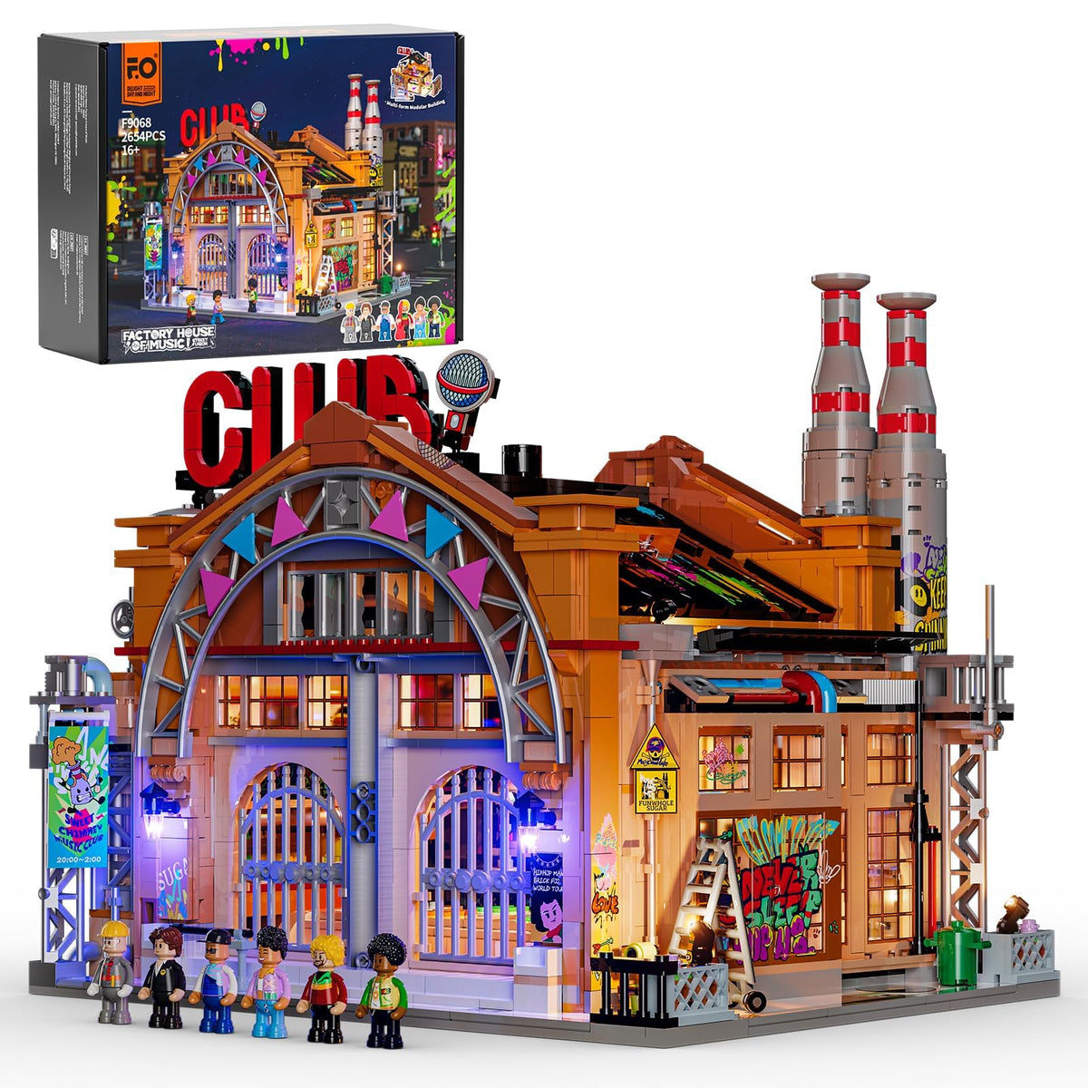 FUNWHOLE Factory House of Music front facade showcasing a factory-inspired city vibe for creative play.