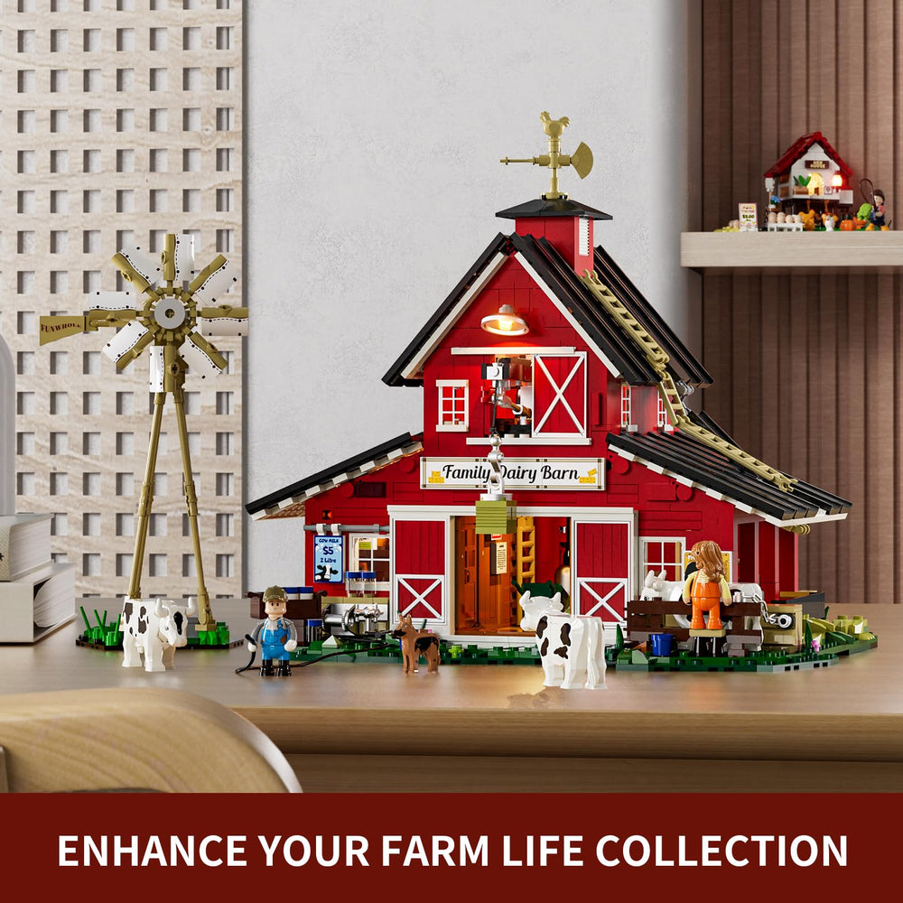 FUNWHOLE Farm-scene display pairs with other barn kits for immersive setups.