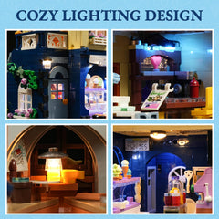 FUNWHOLE Gelato Store LED lighting highlights exterior and interior ambiance.