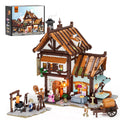 FUNWHOLE Medieval Tailor Shop ground-floor workspace with warm glow for immersive play.