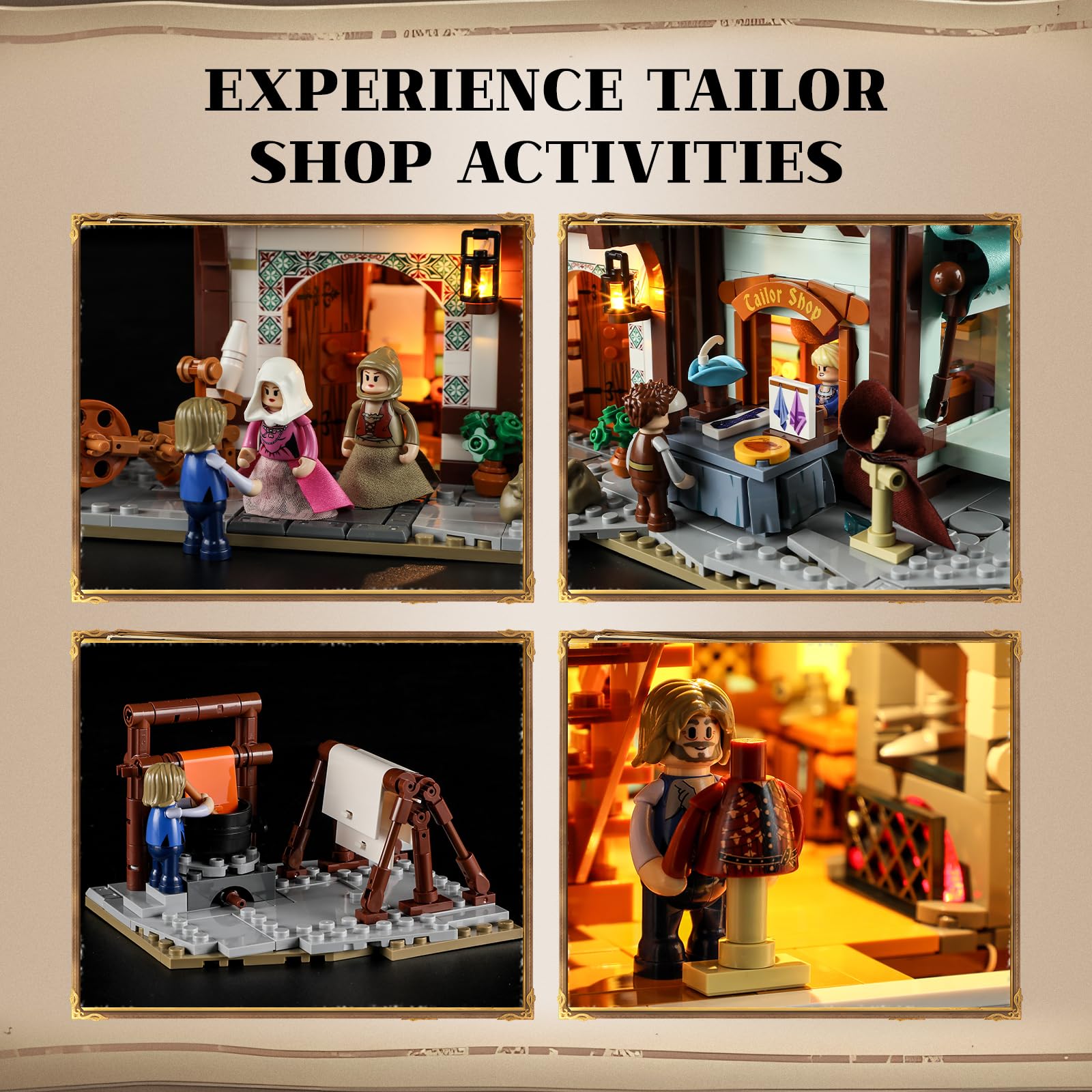 FUNWHOLE set includes five mini-figures for dynamic medieval roleplay.