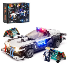 FUNWHOLE Police Patrol Car Lighting—neon-lit cruiser for dynamic display and play.