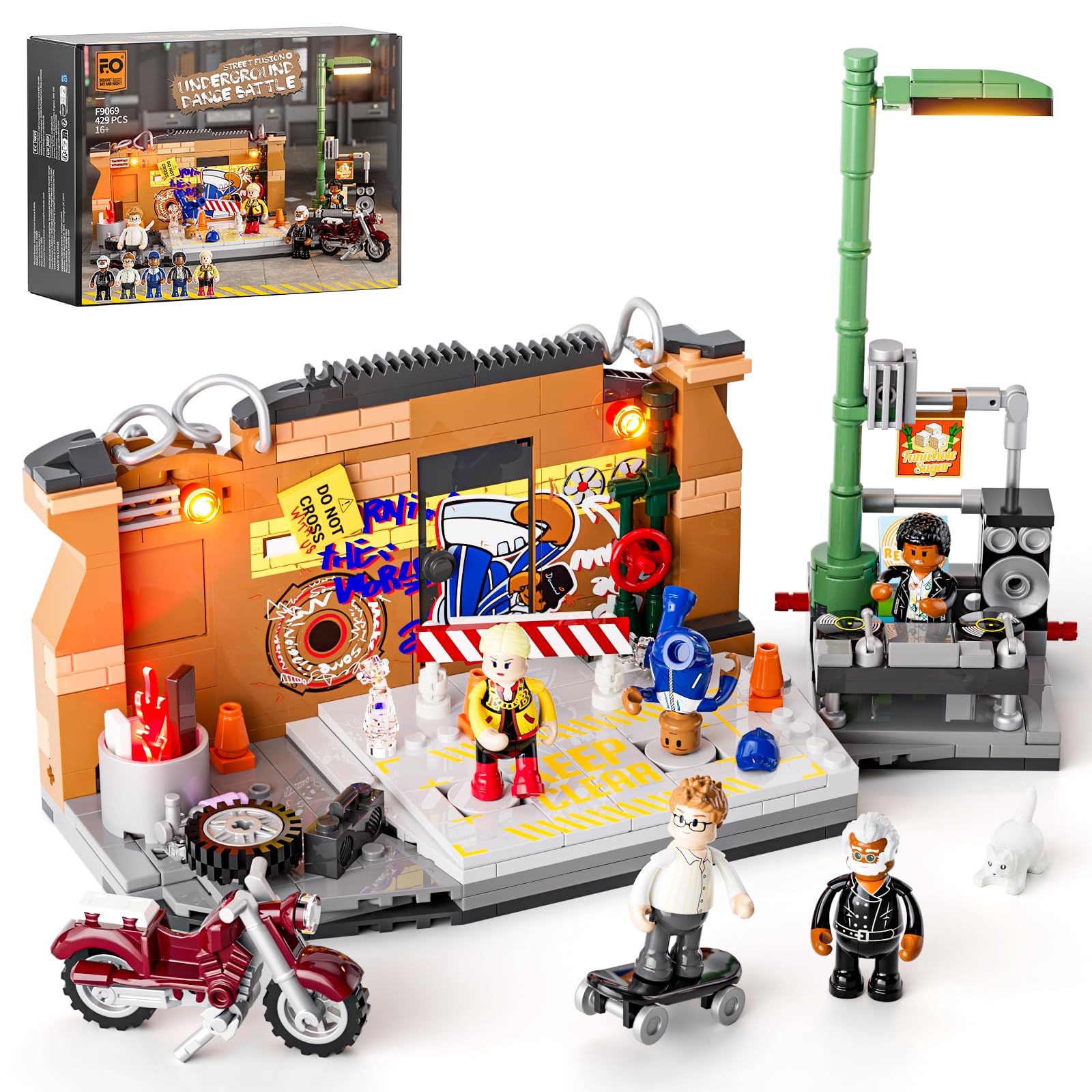 FUNWHOLE underground dance battle set, front view, modular design for display