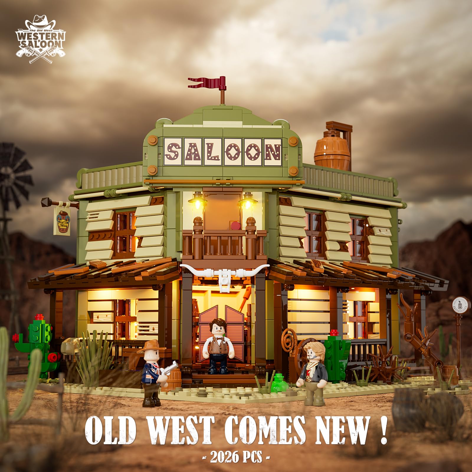 FUNWHOLE Western-Saloon bat-door detail adds authentic charm for immersive scene-building.