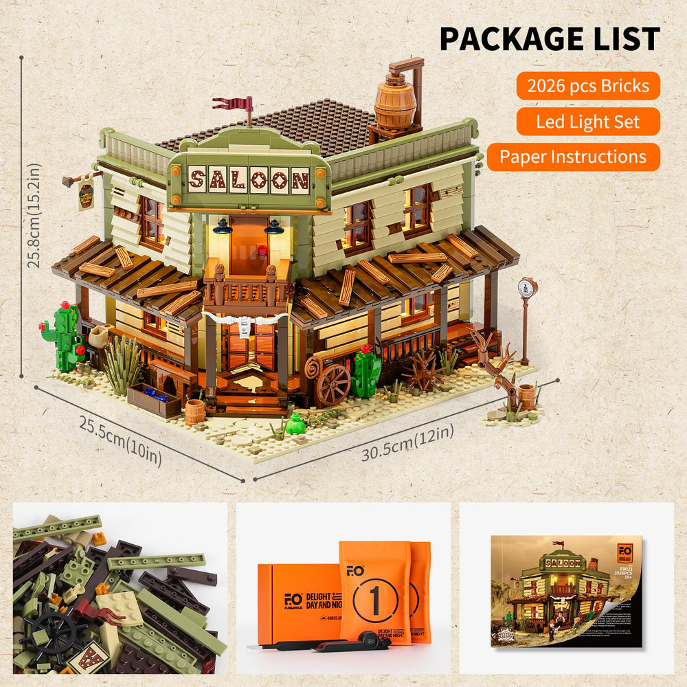 FUNWHOLE Western-Saloon three minifigures invite interactive play and scene action.