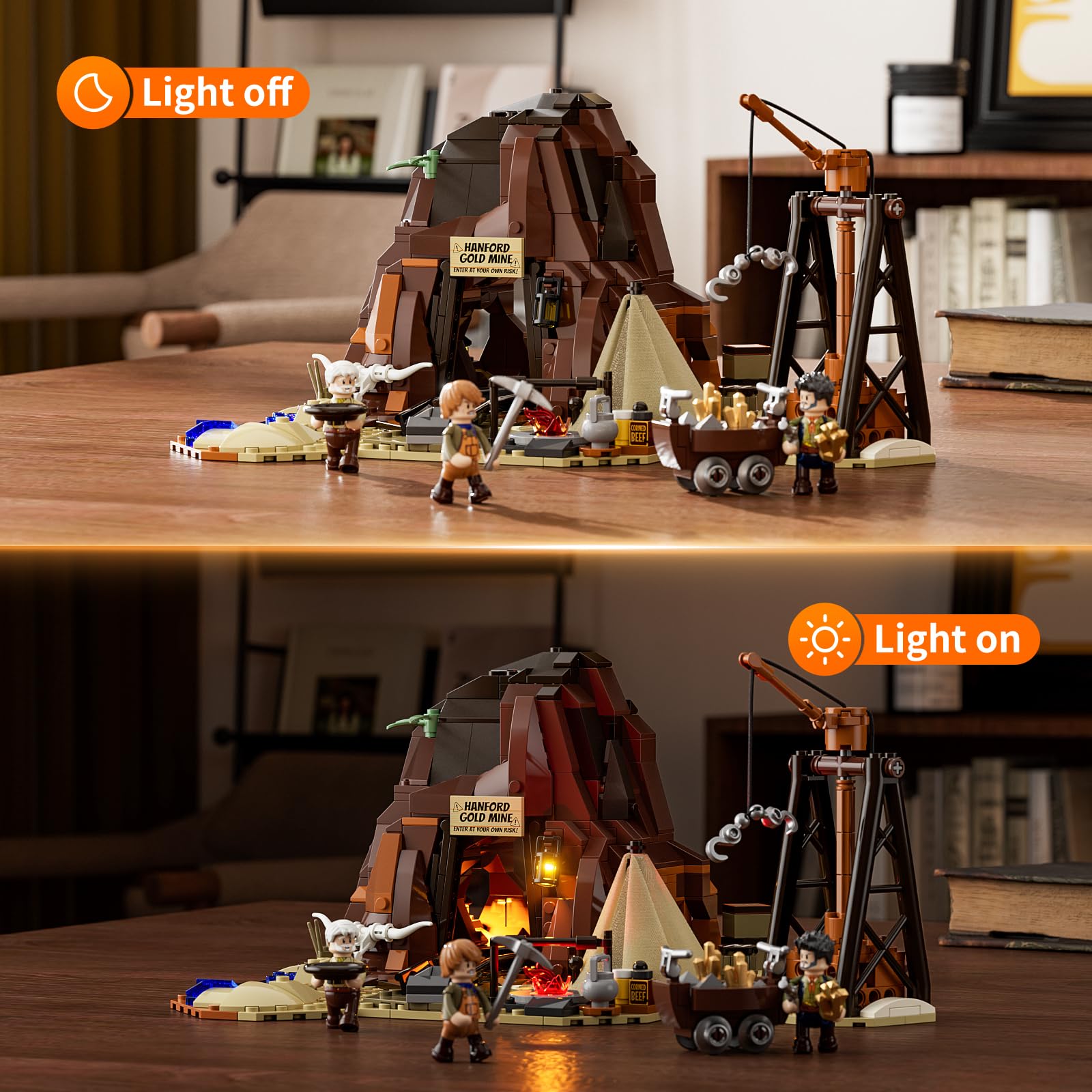 FUNWHOLE Wild West Gold Mine Lighting torches add authentic glow for immersive Western scenes