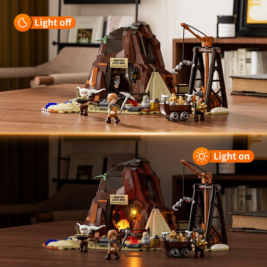 FUNWHOLE Wild West Gold Mine Lighting torches add authentic glow for immersive Western scenes