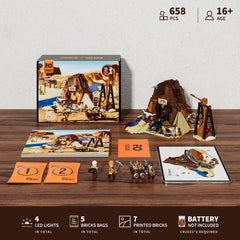 FUNWHOLE Wild West Gold Mine minifigures dual expressions bring action and storytelling to life
