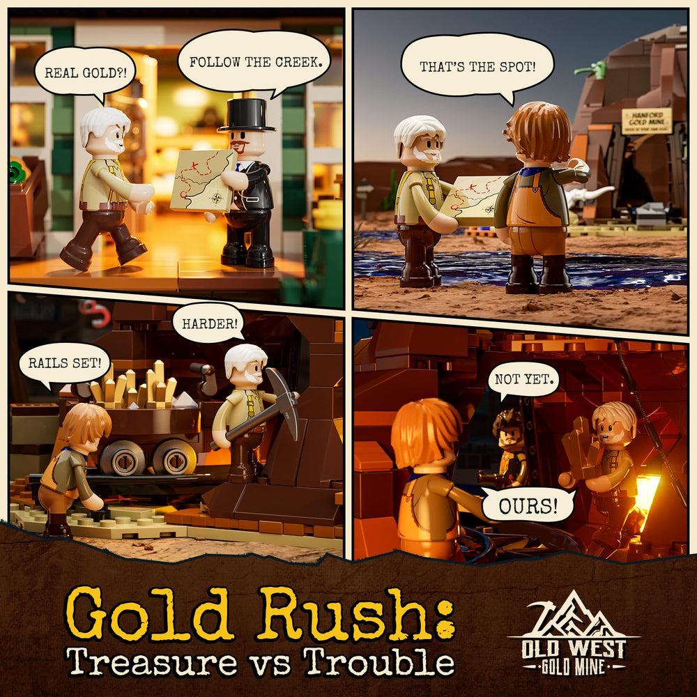 FUNWHOLE Wild West Gold Mine underground dual layer reveals hidden tunnels for storytelling