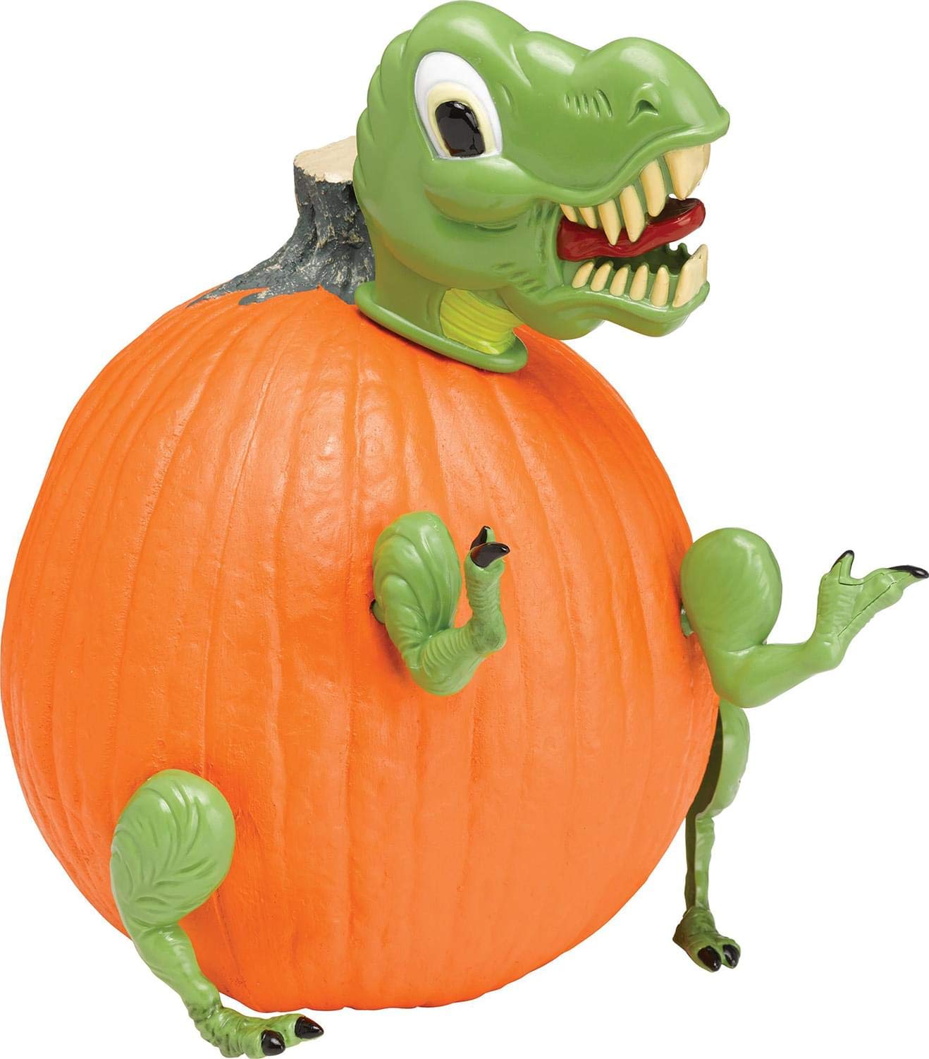 Fun World T-Rex feet pumpkin kit—stable base and playful stance for display.