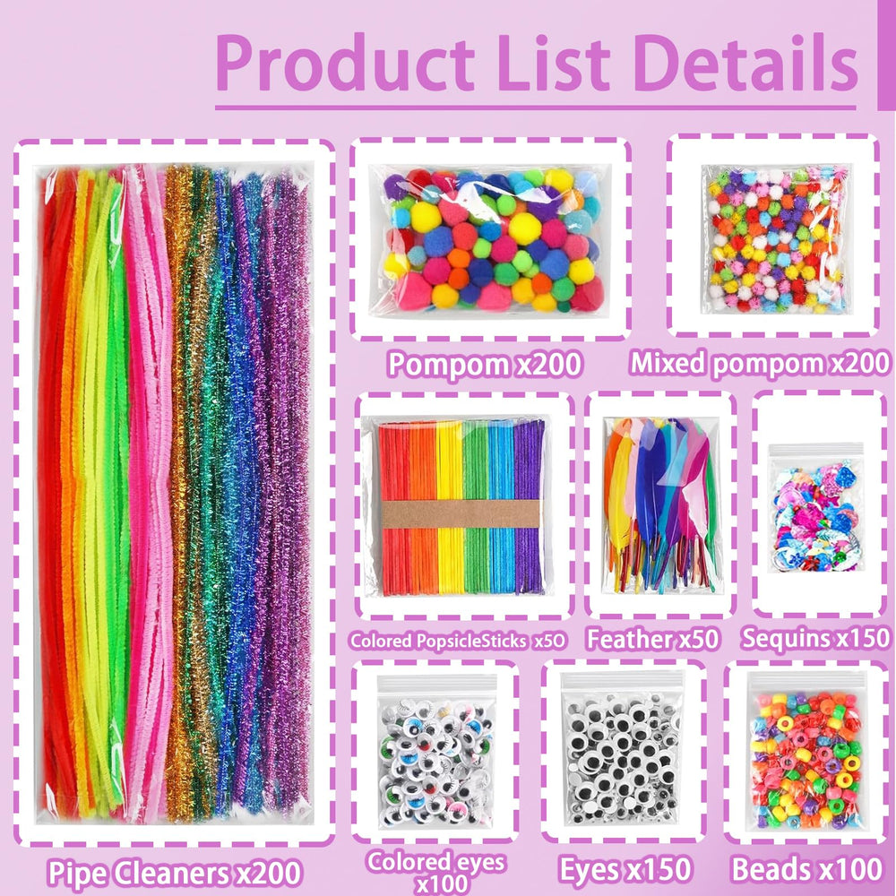 FUNZBO pom-poms craft kit adds texture and color for playful decorations.