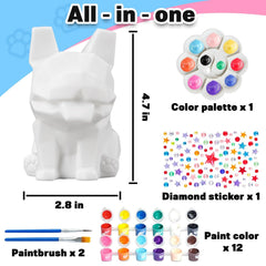 FUNZBO diamond-stickers-bright-colors add sparkle to DIY bulldog lamp projects.