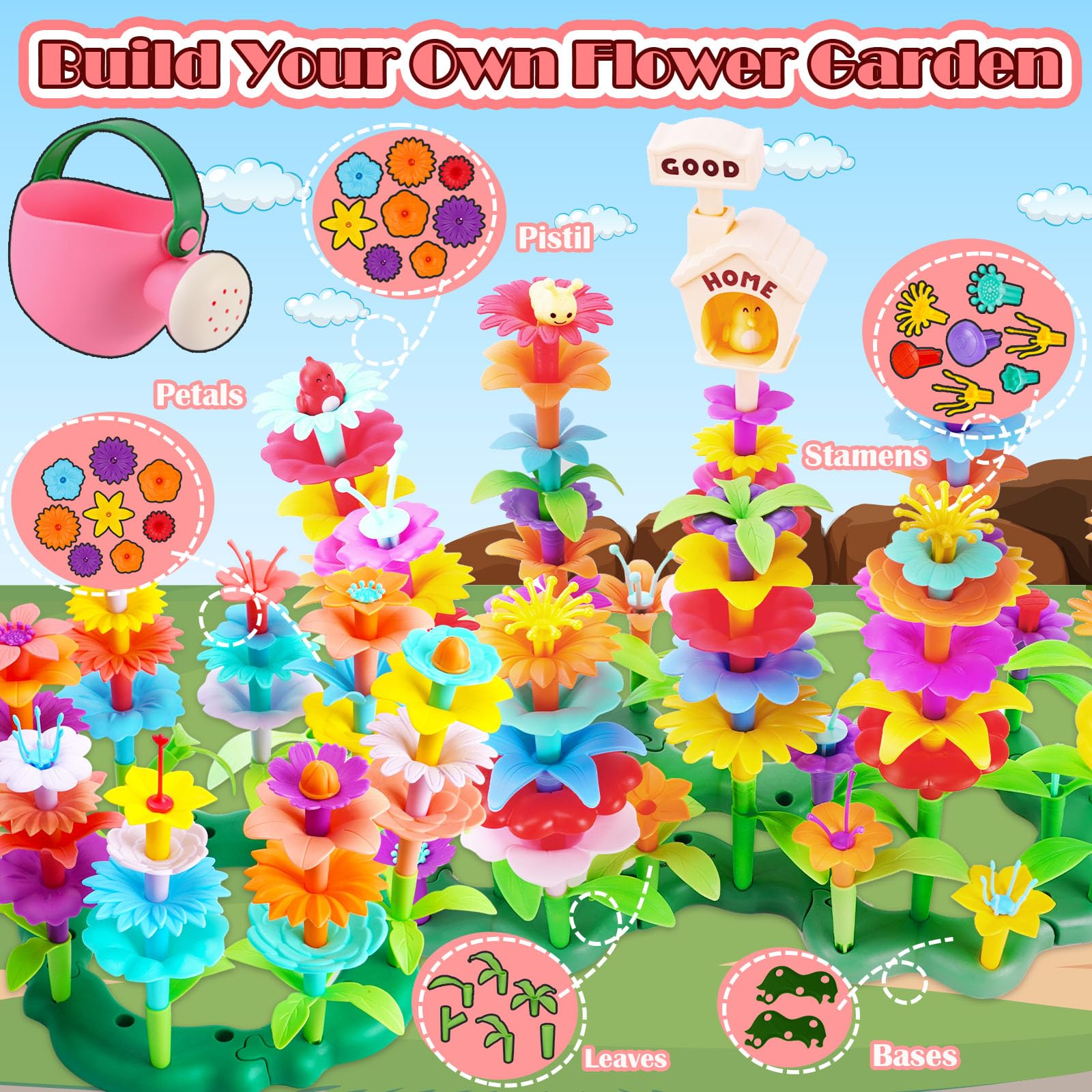 Funzbo leaf elements emphasize versatile parts for building varied stems.