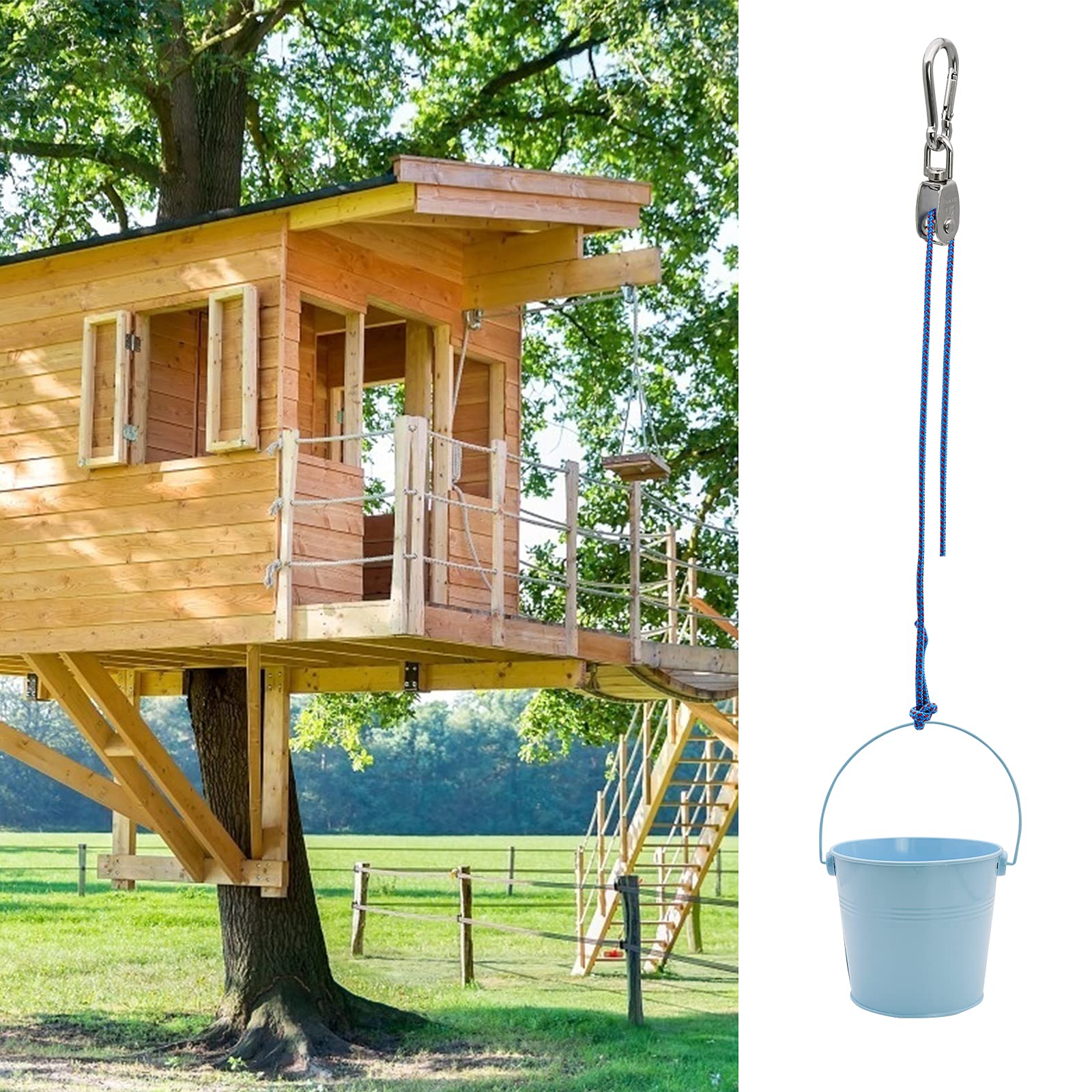 FUQUN outdoor playground pulley system inspires cooperative, active backyard adventures.