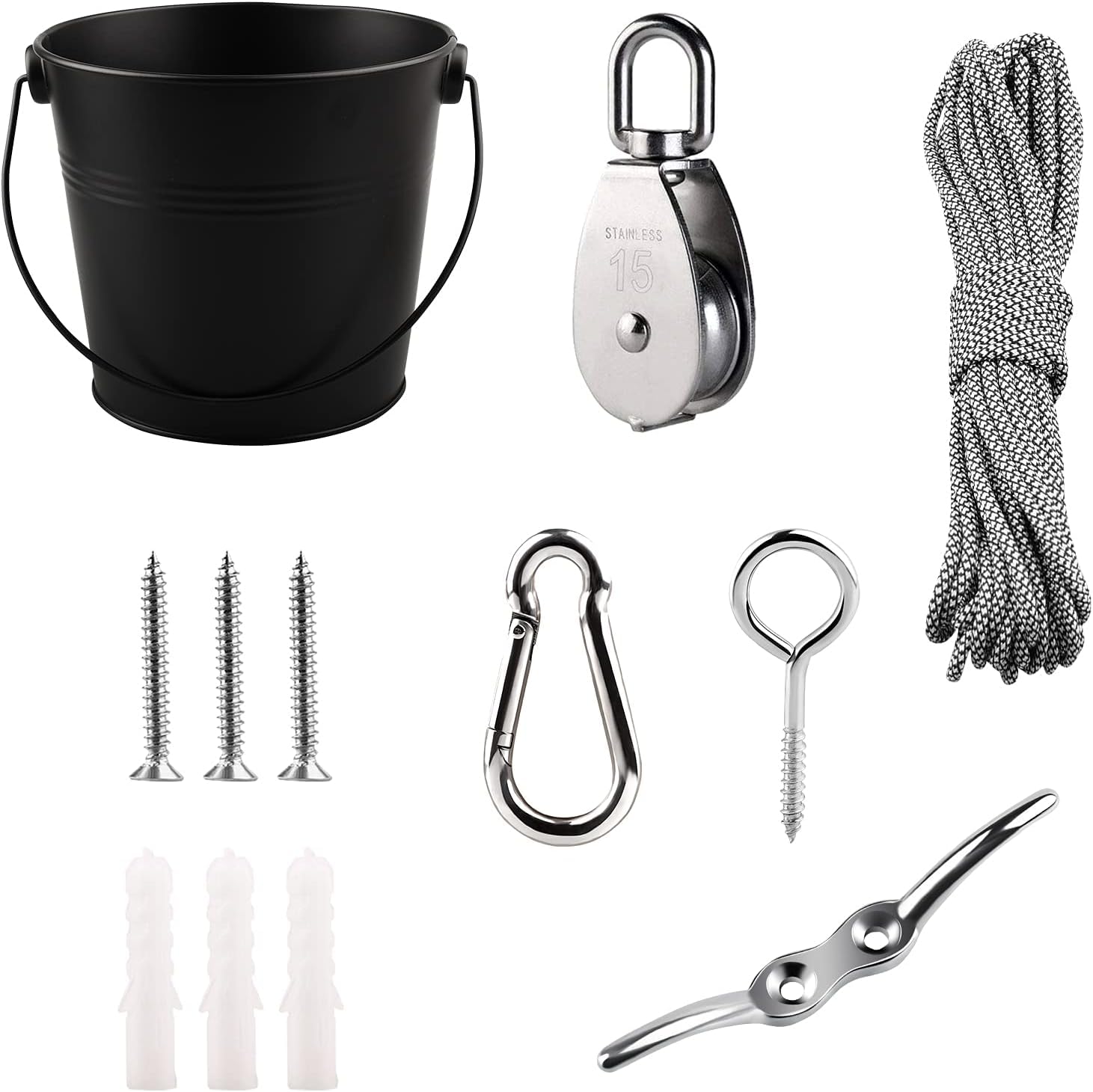 FUQUN Treehouse Pulley Bucket Assembly demonstrates sturdy construction for durable outdoor fun