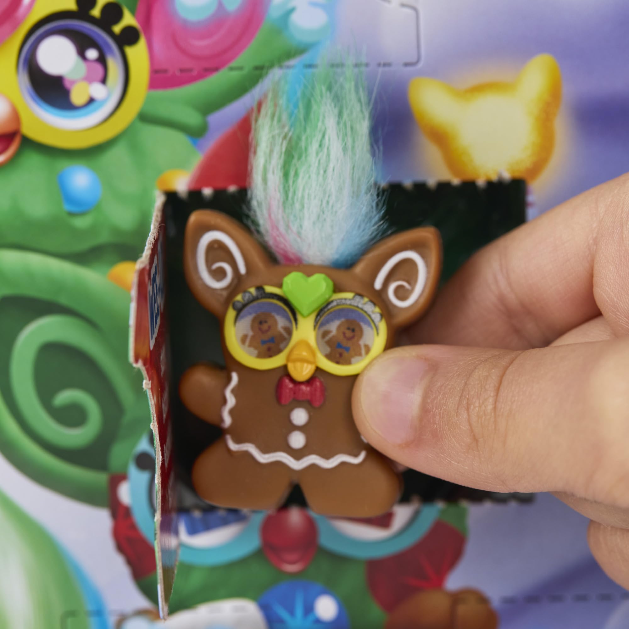 Furby Advent Calendar keychain charm set adds fun holiday accessories.
