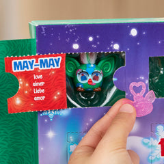 Furby Minis perforated doors invite daily unboxing excitement.