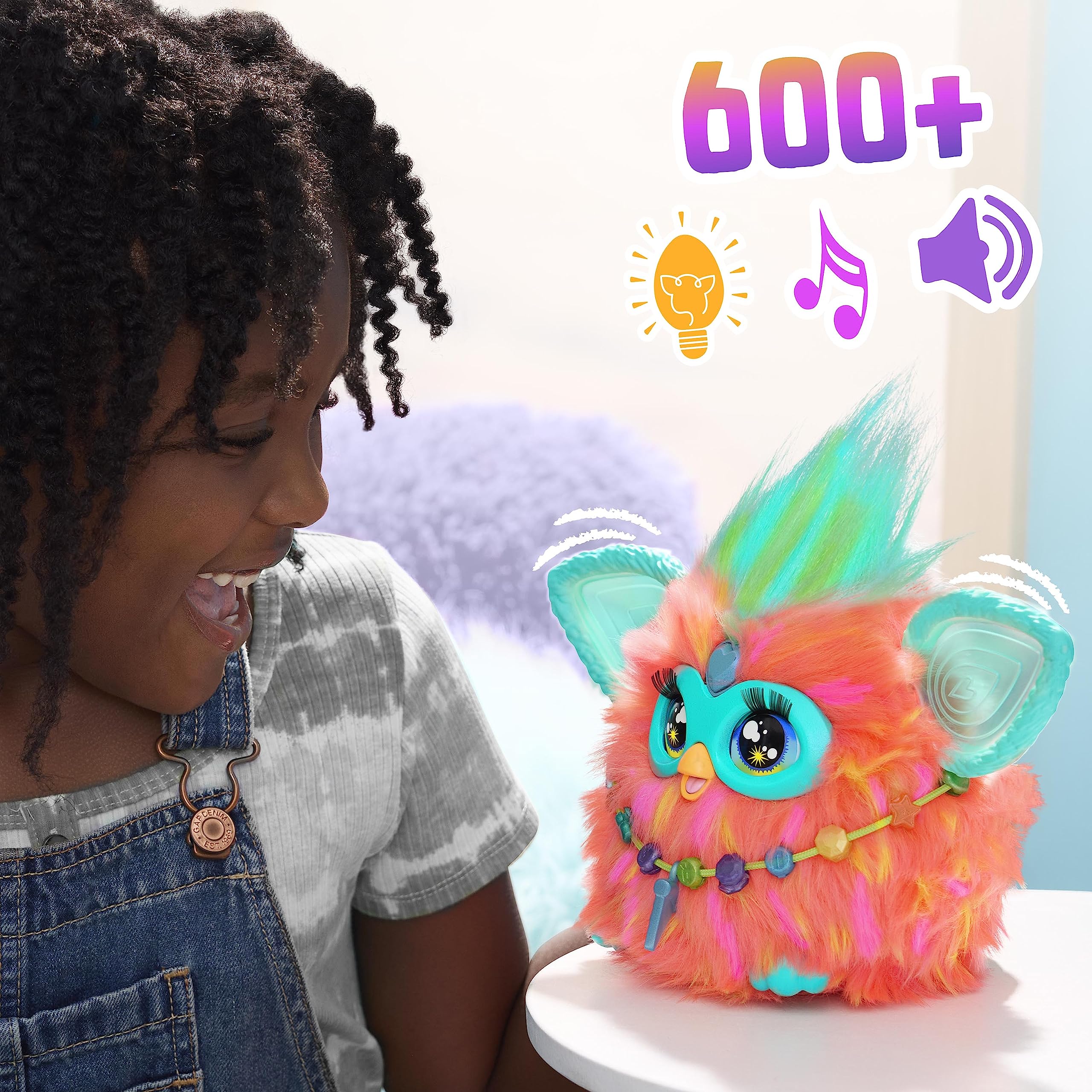 Furby Coral moves and talks, inviting imaginative conversations.