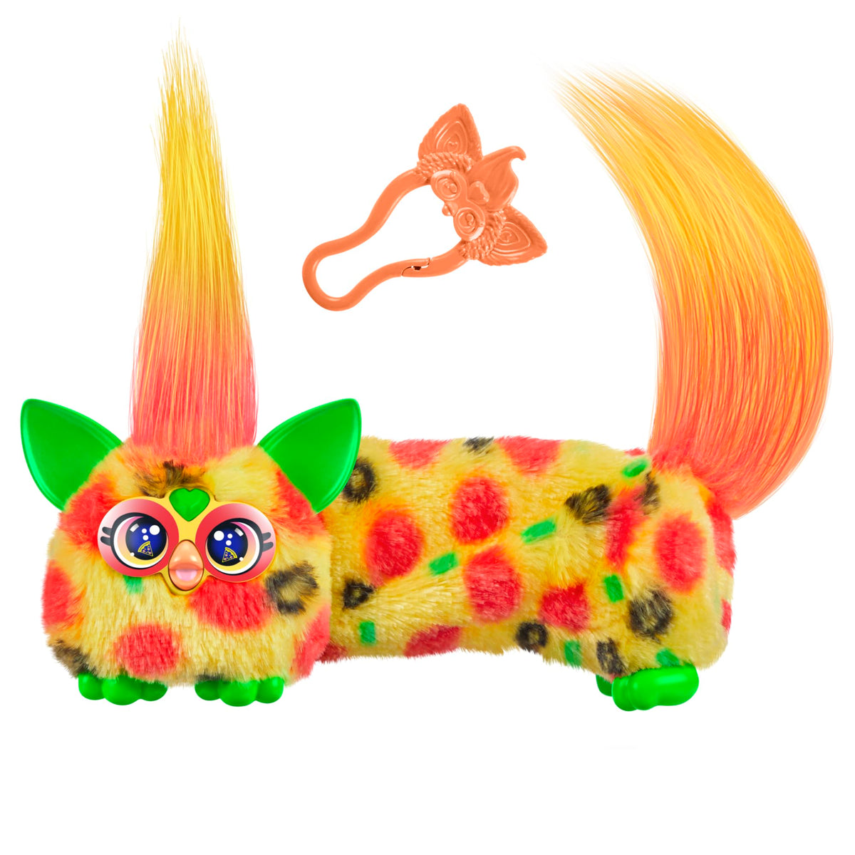 Furby DJ Furblets Pepp-Oh-Roni stretches to trigger music.