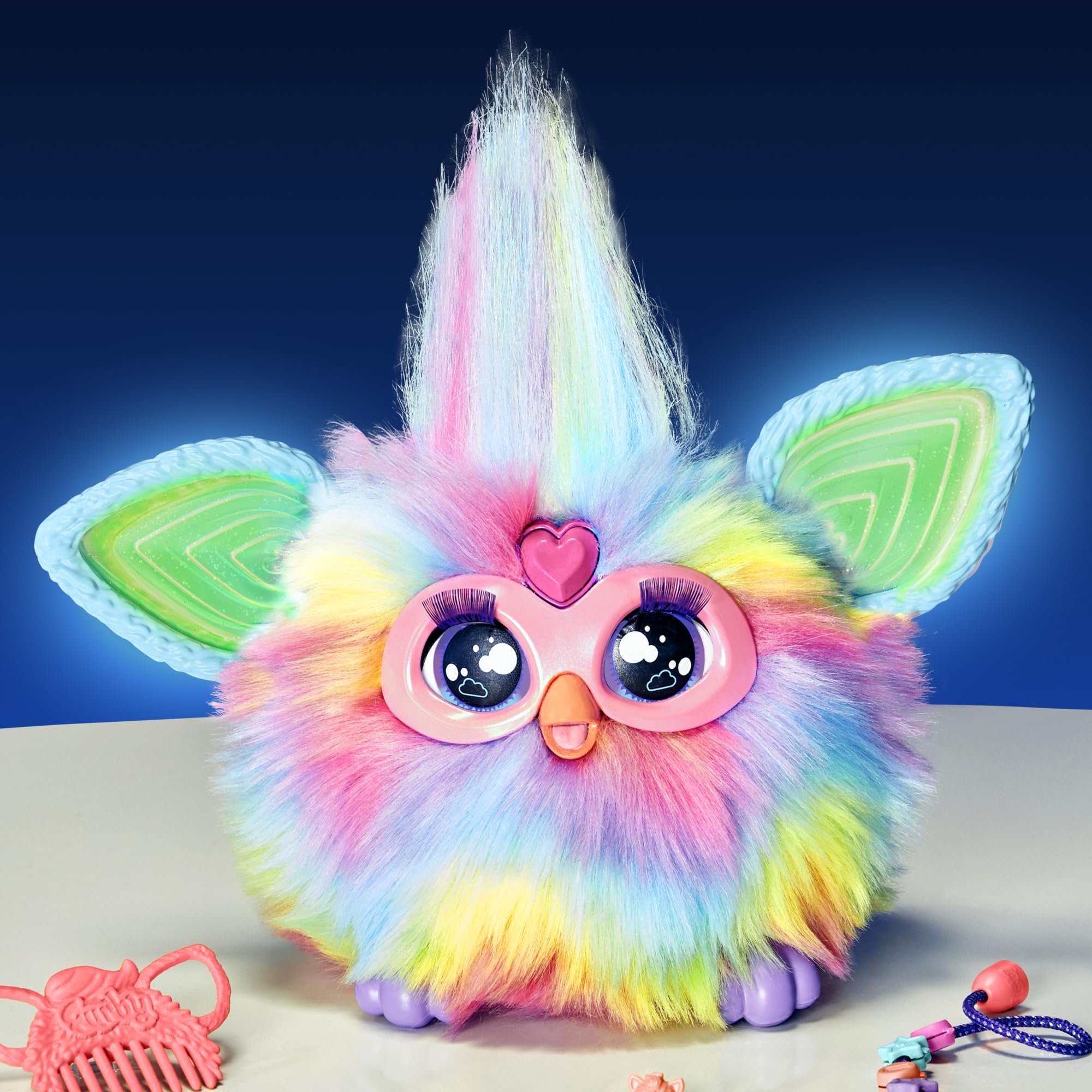Furby dress-up fashion accessories enhance creative styling.