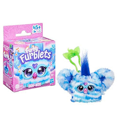Furby Furblets blue-white striped fur detail, perfect for display and play