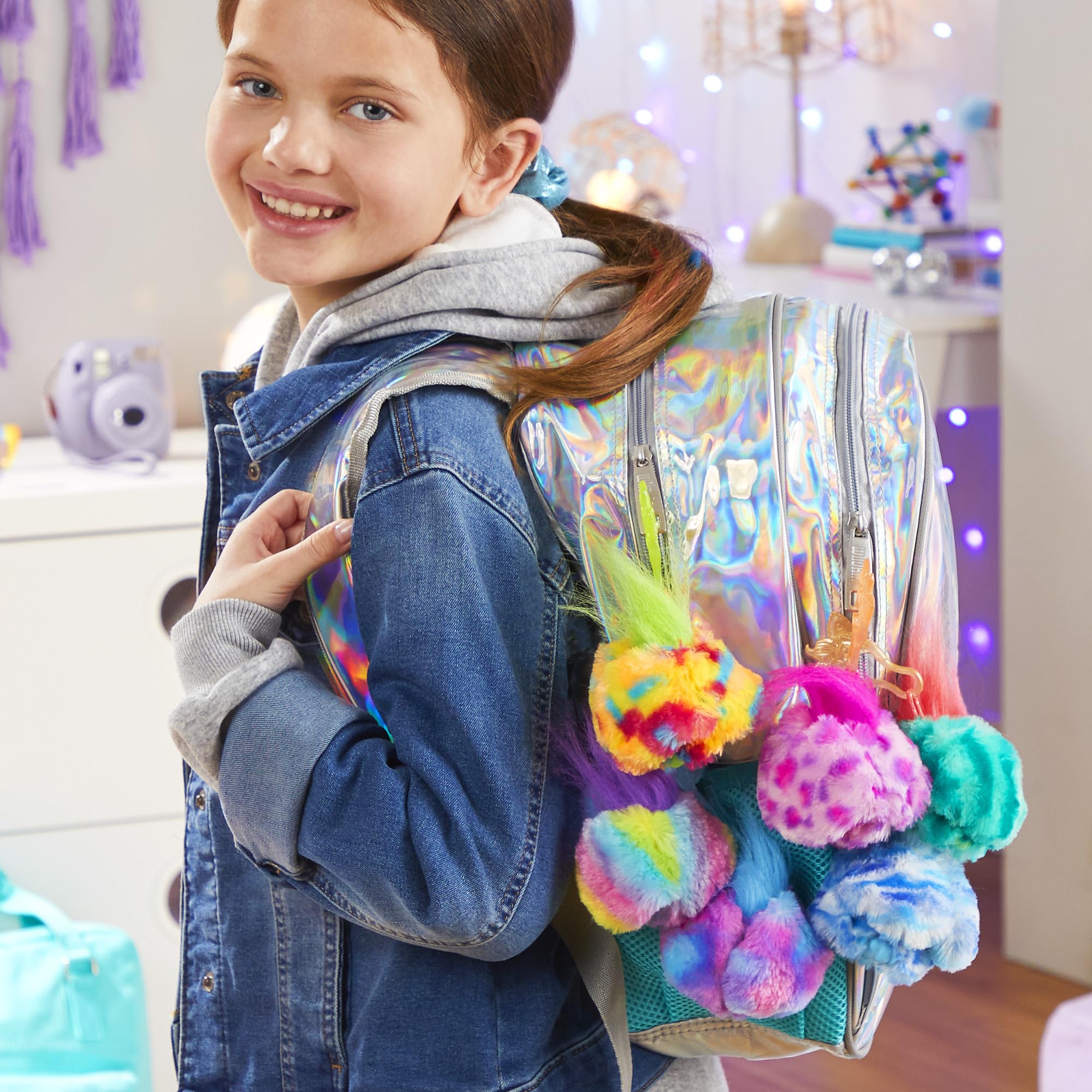 Furby Furblets keychain clip makes travel-ready play companions.