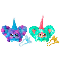 Furby Furblets Luv-Lee red-green backpack clip for on-the-go play.