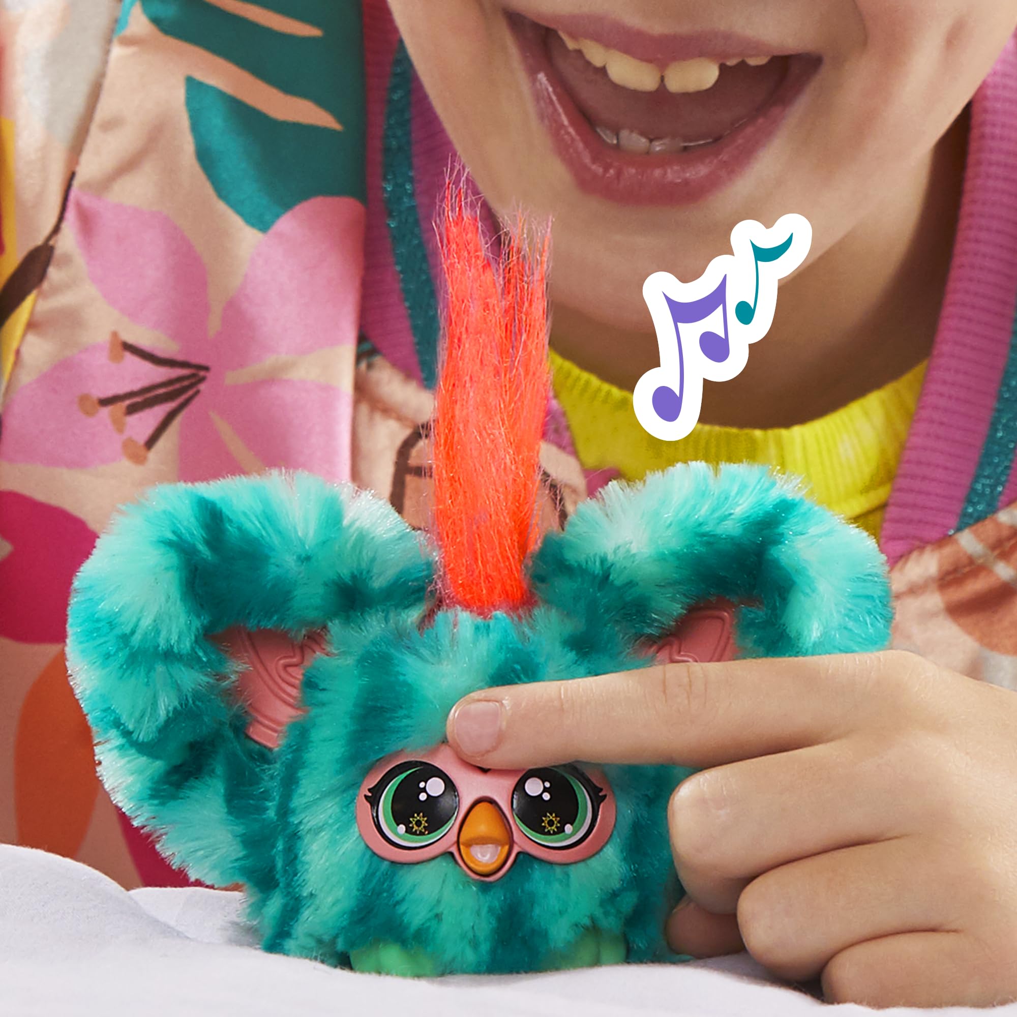 Furby Furblets Mello-Nee watermelon fur close-up highlights color