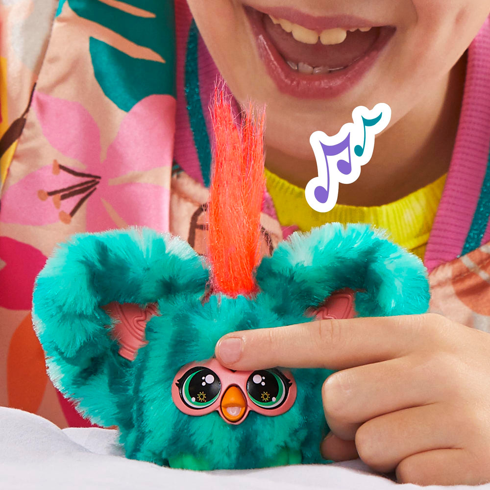 Furby Furblets Mello-Nee watermelon fur close-up highlights color