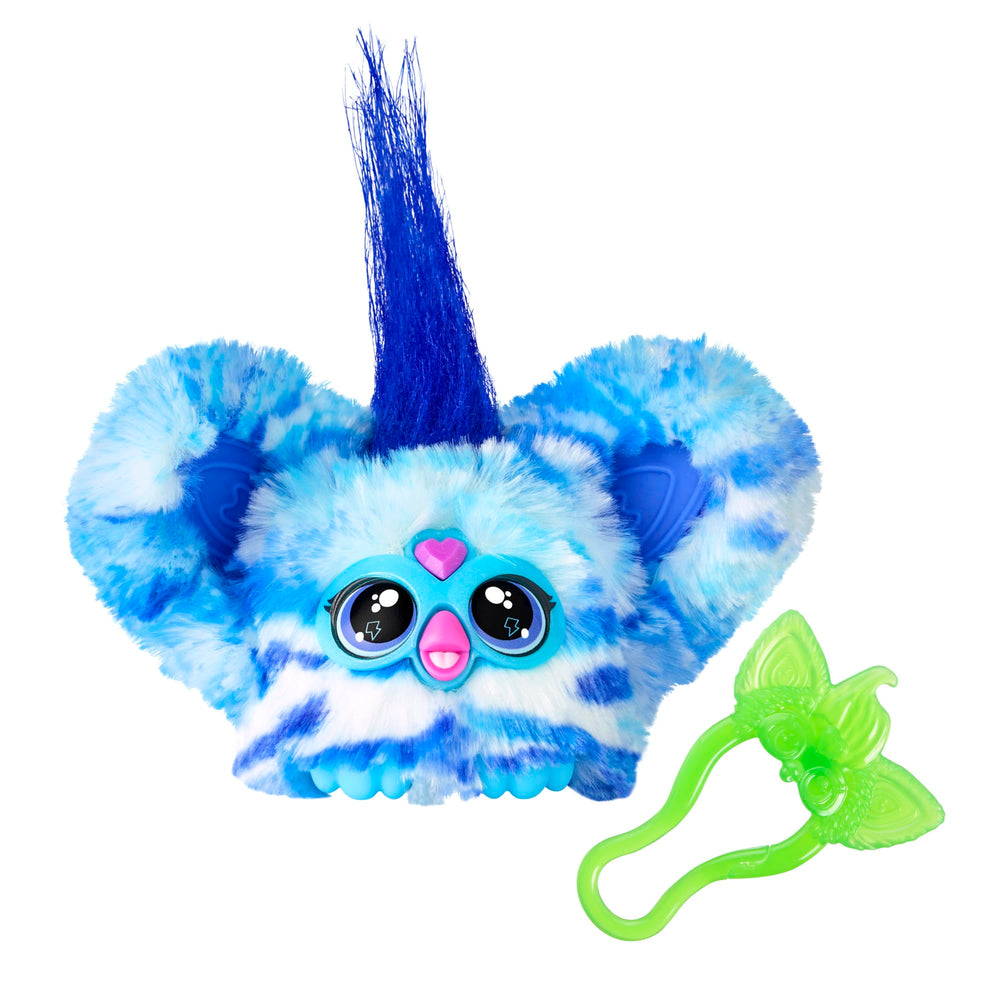 Furby Furblets Ooh-Koo mini friend with blue and white fur, ideal for on-the-go play