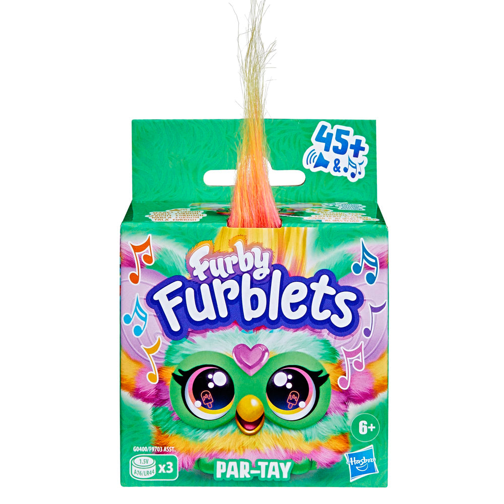 Furby Furblets Par-Tay with pop-open ears for playful surprises.
