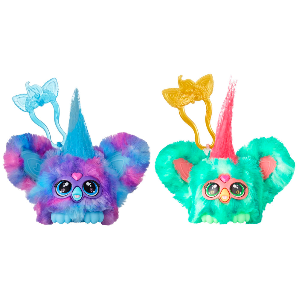 Furby Furblets compact size fits pockets for travel fun.