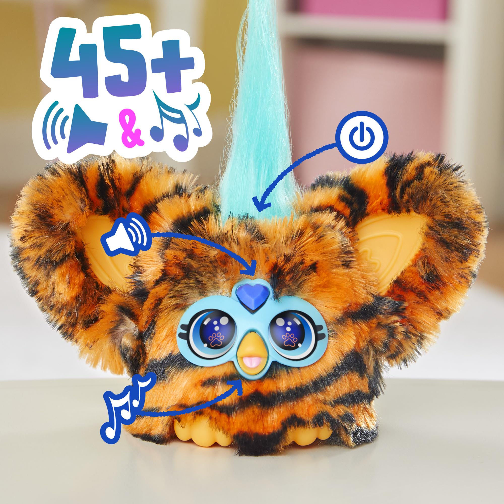 Furby Furblets Ty-Bee ears pop open for playful interaction