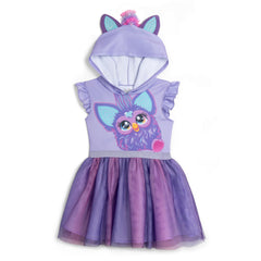 Furby little girls scuba dress hooded top, ideal for costume play and imaginative daily outfits.