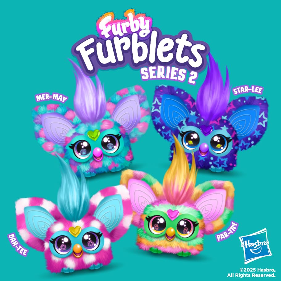 Furby Mer-May Furblets works with larger Furby in Furdar mode for extended play.