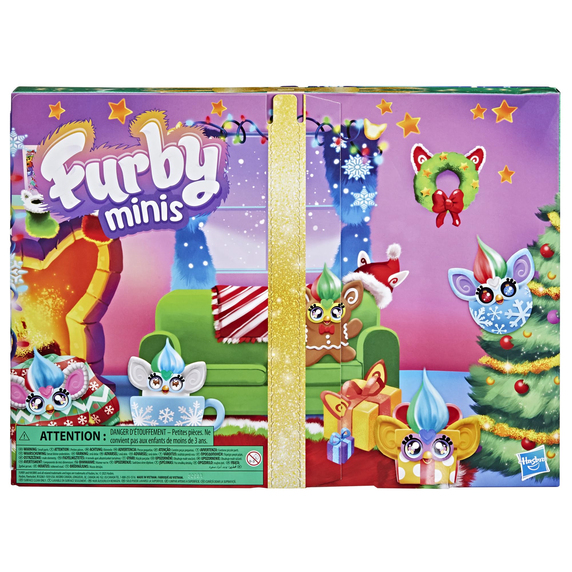 Furby Minis Advent Calendar figure ugly sweater showcases a festive Furby design.