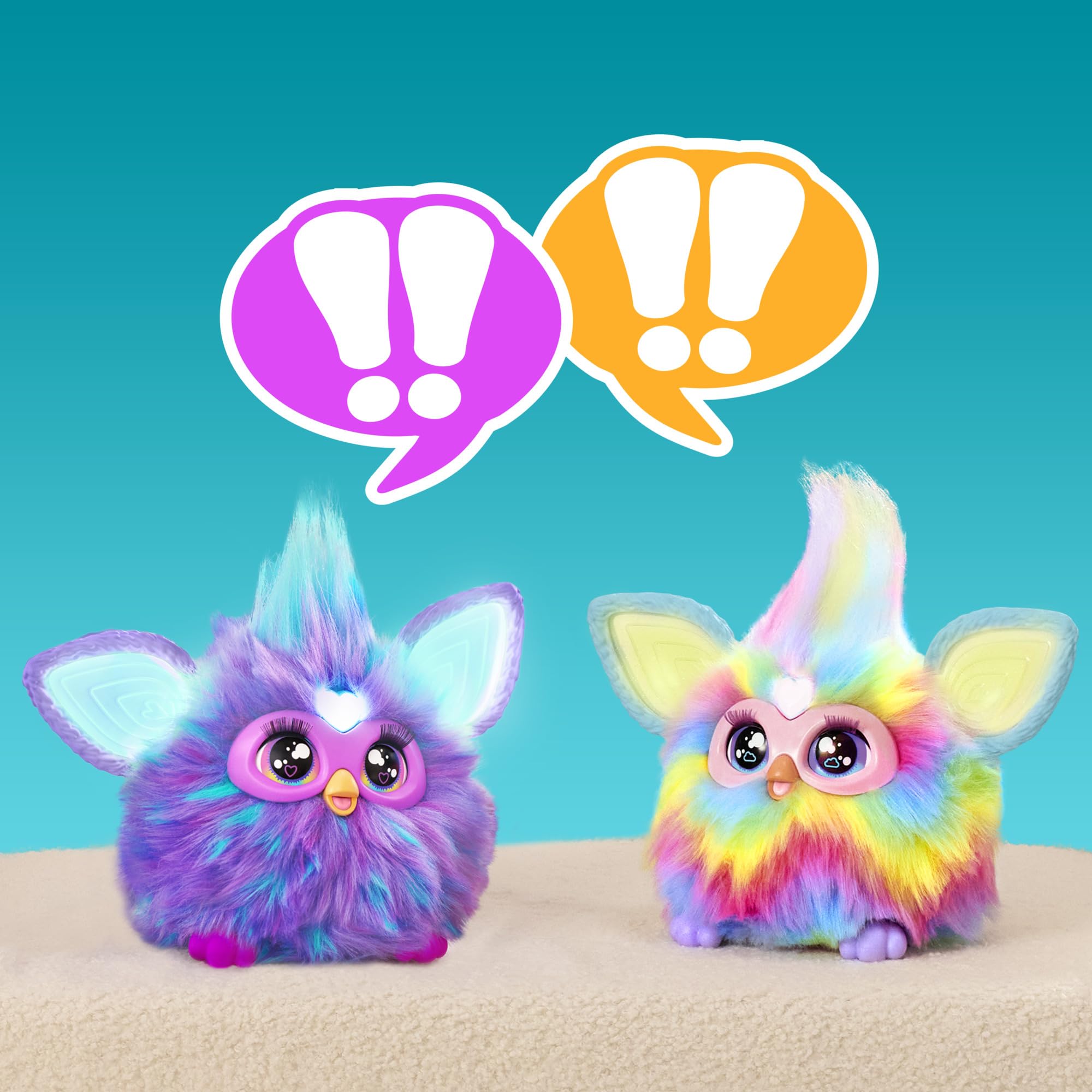 Furby responds to hugs and pats for cuddly moments.