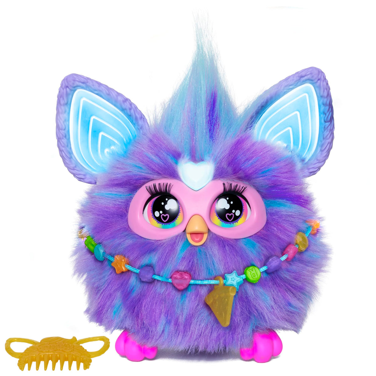Furby Purple front view, interactive plush toy for imaginative play
