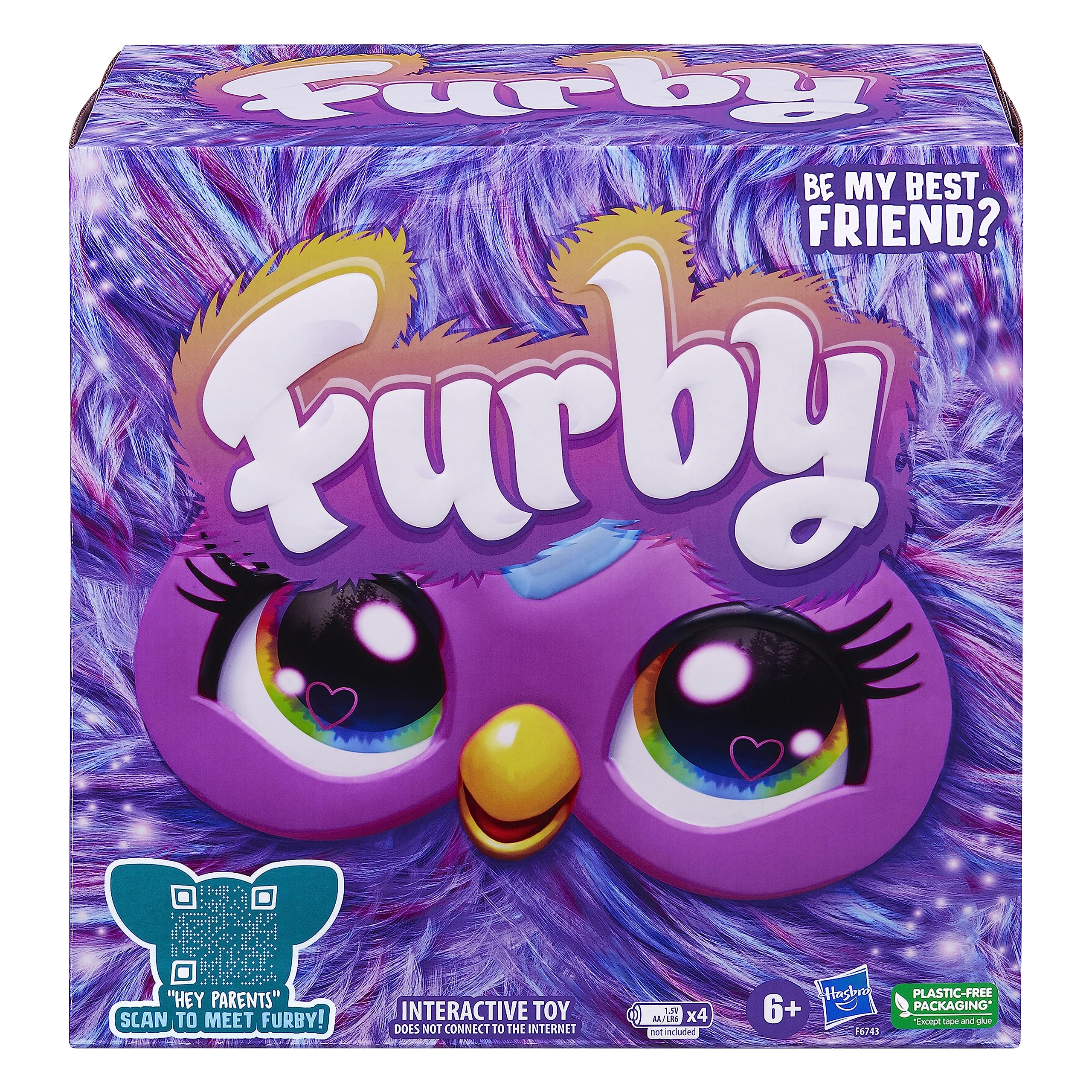 Furby Purple side view, cuddly companion for kids' storytelling