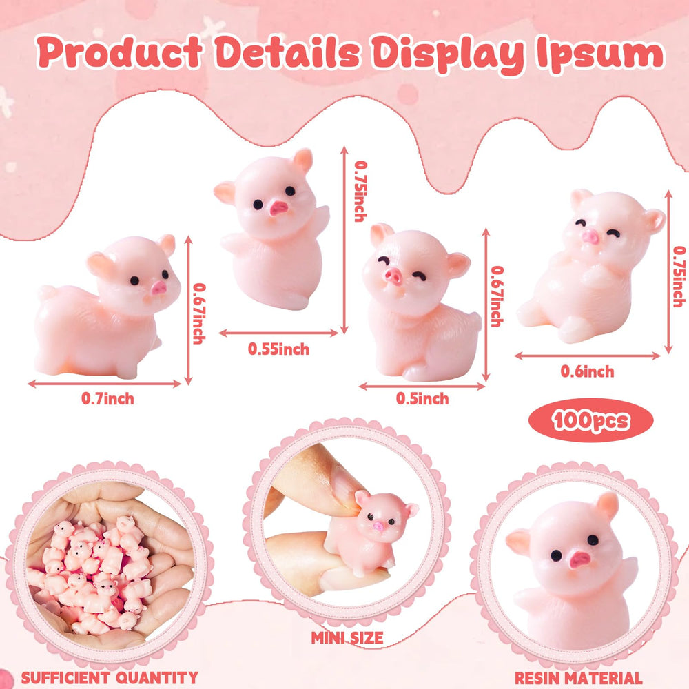 Furjane mini pig figures: tiny resin pigs for terrariums.
