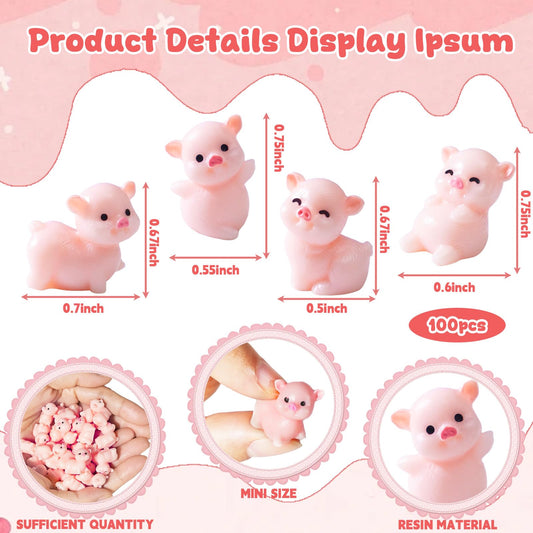Furjane mini pig figures: tiny resin pigs for terrariums.