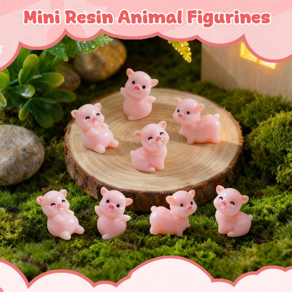 Furjane pig figurines for desk and shelf decor.