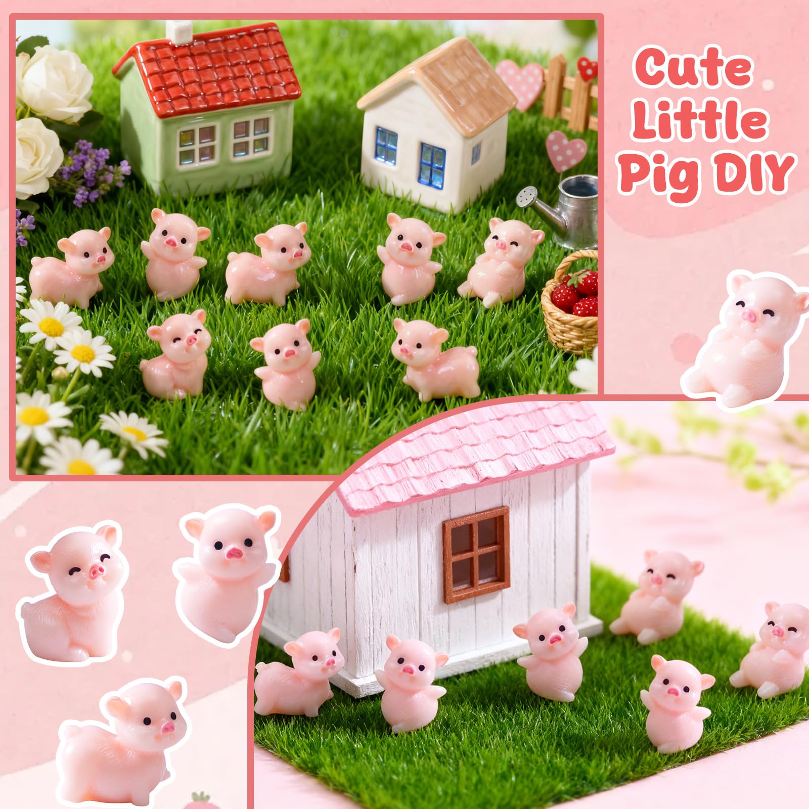 Furjane tiny pigs for succulent pots and moss.