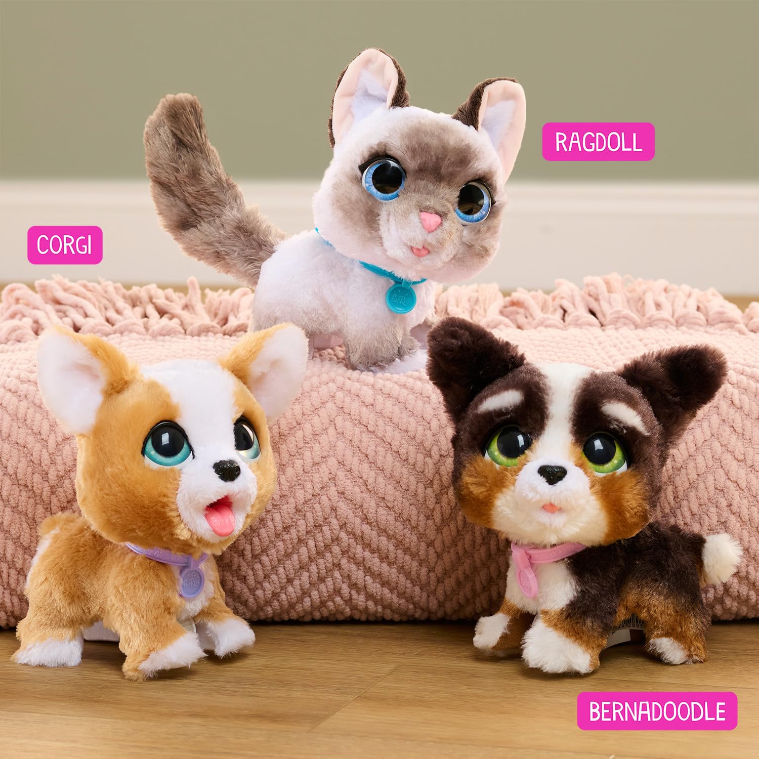 furReal Poop-A-Lots Corgi cuddle-time promotes imaginative storytelling.
