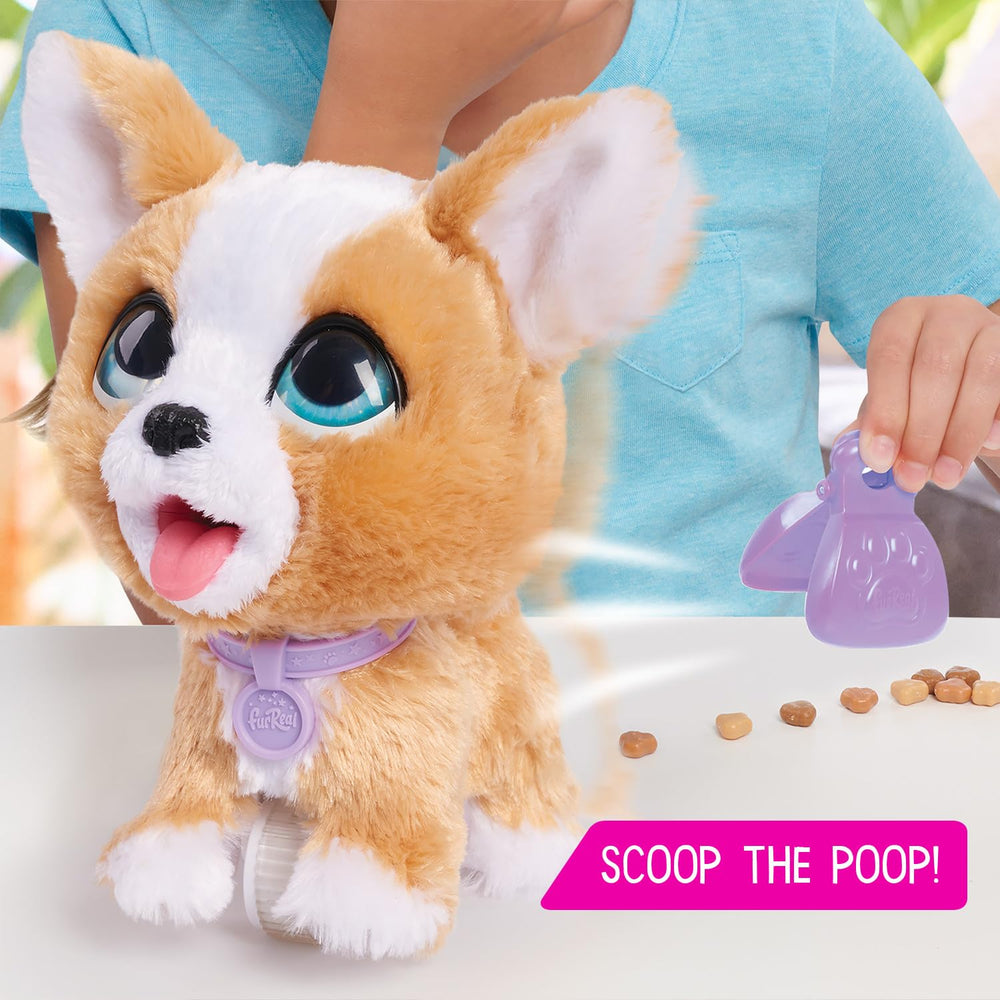furReal Poop-A-Lots Corgi play treats encourage nurturing, imaginative feeding play.