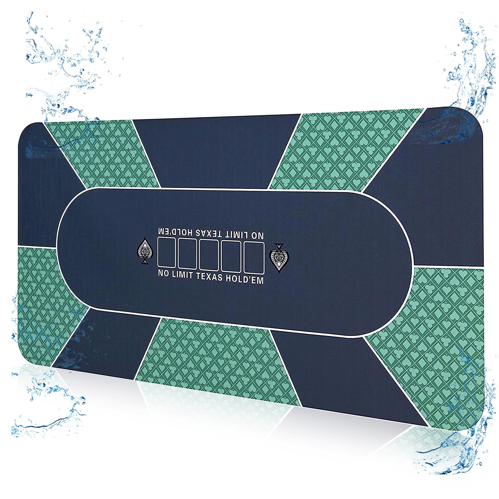FURUISEN waterproof poker mat 70in x 35in shows spill-free surface for hold'em games