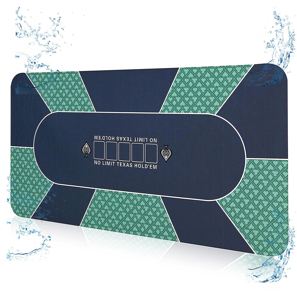 FURUISEN waterproof poker mat 70in x 35in shows spill-free surface for hold'em games