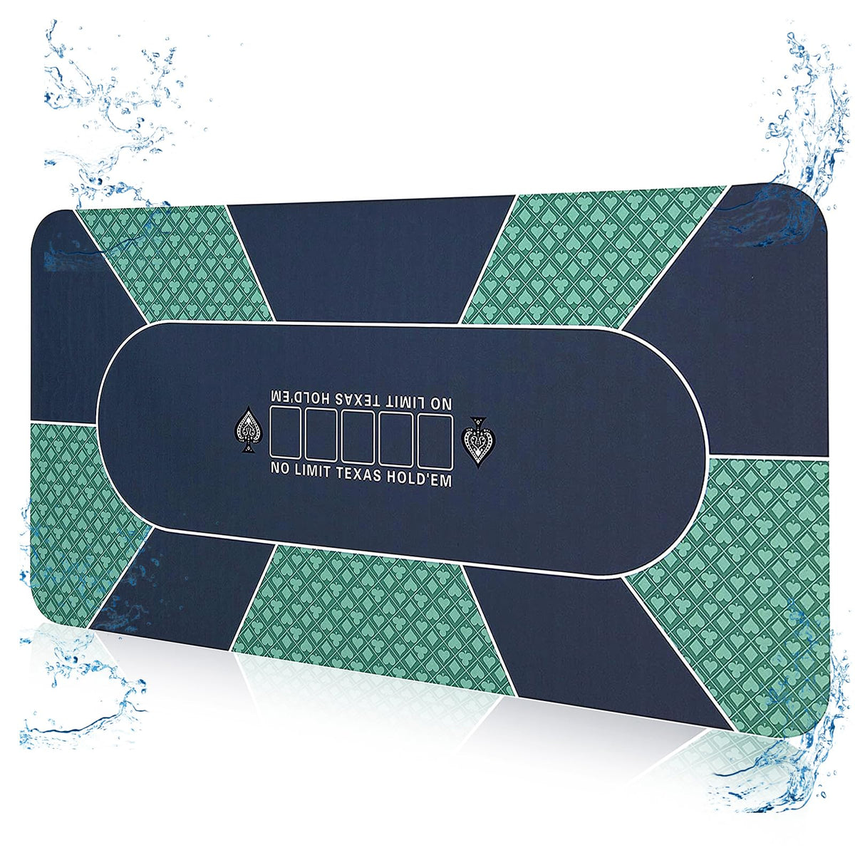 FURUISEN waterproof poker mat 70in x 35in shows spill-free surface for hold'em games