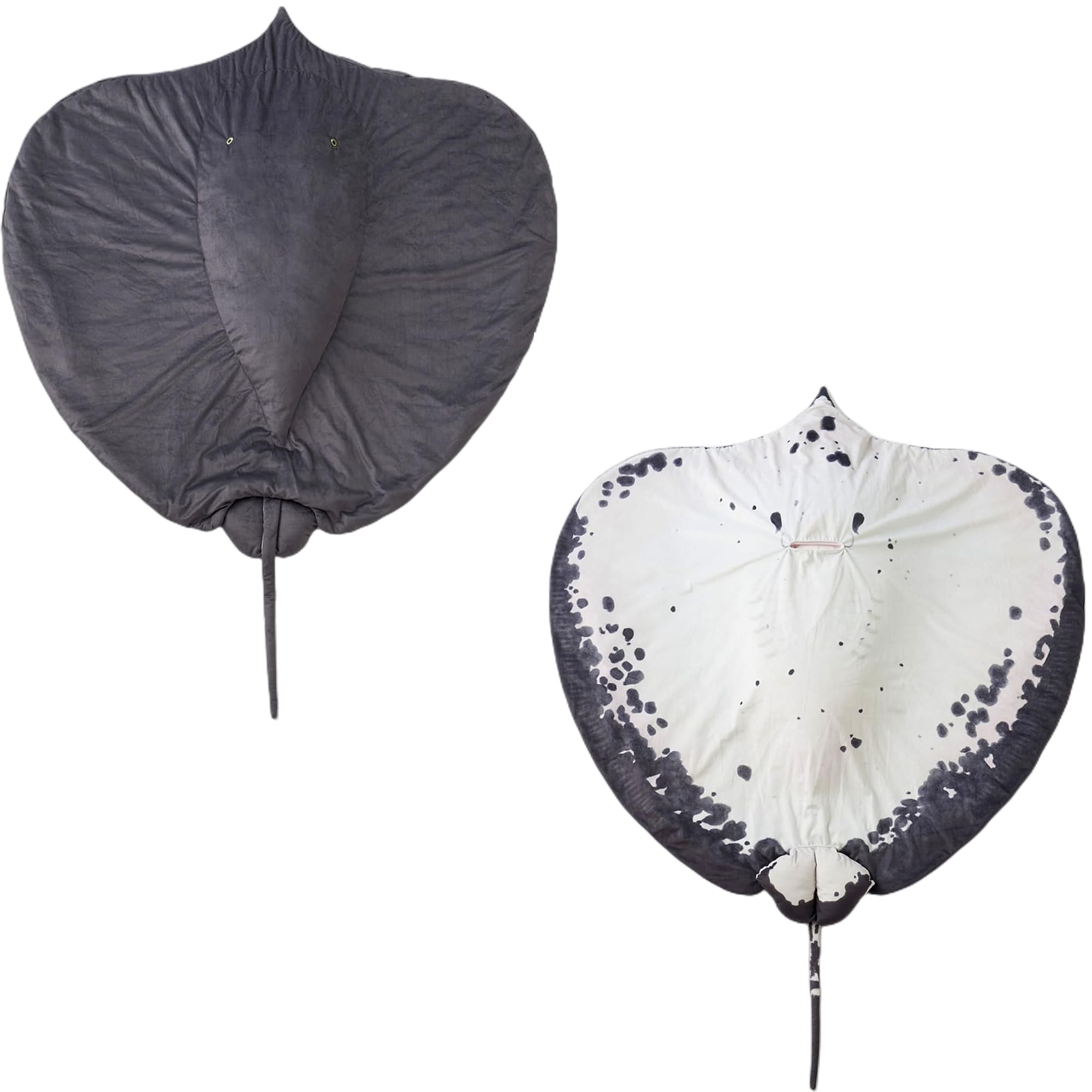 Furvana manta ray blanket offers warm cozy snuggles for couch lounging.